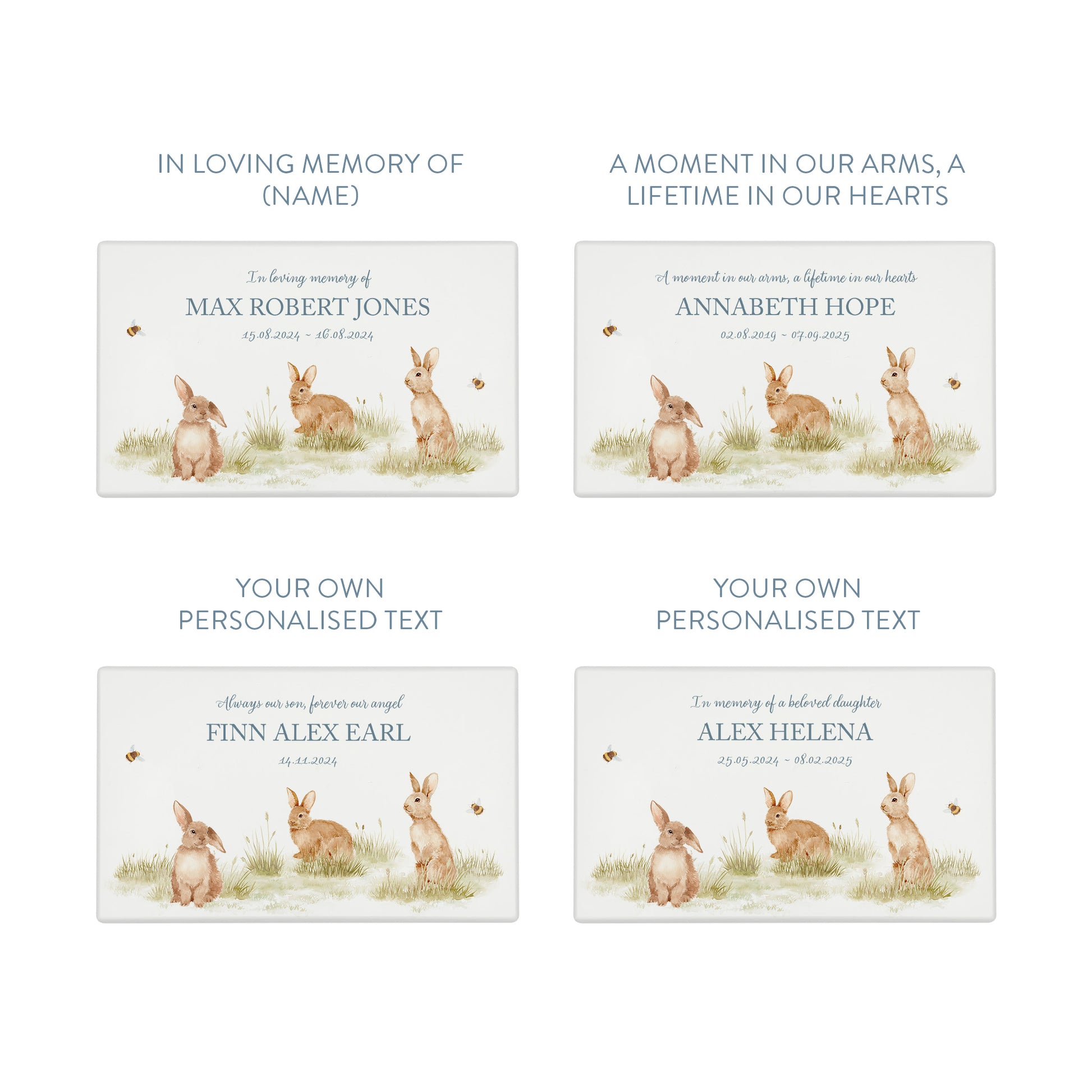Luxury solid wooden white painted Urn ,  Featuring Baby Bunnies, A watercolour illustration, our urns and Caskets for displaying or burying ashes. Customisable and can be personalised. Perfect funeral memory keepsake urn, for storing ashes for humans and pets. Coping with baby loss, baby memorial