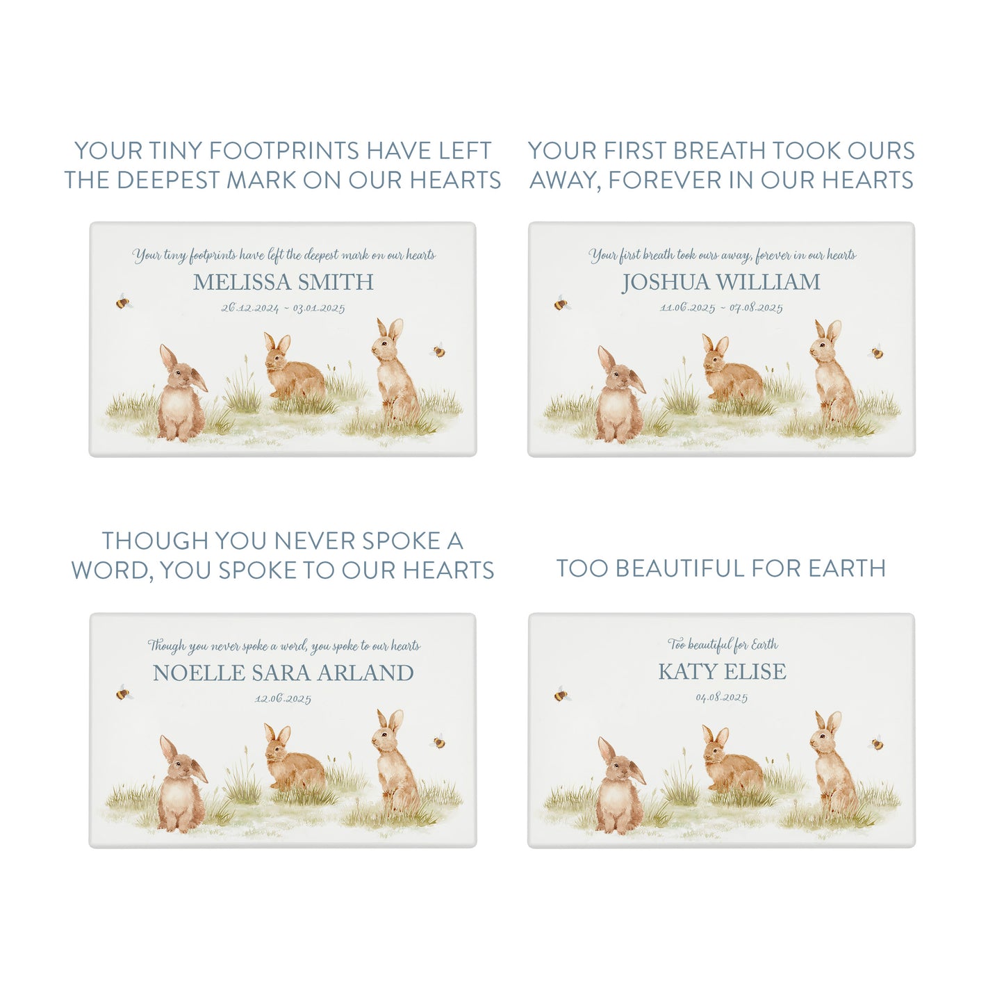 Luxury solid wooden white painted Urn , Featuring Baby Bunnies, A watercolour illustration, our urns and Caskets for displaying or burying ashes. Customisable and can be personalised. Perfect funeral memory keepsake urn, for storing ashes for humans and pets. Coping with baby loss, baby memorial