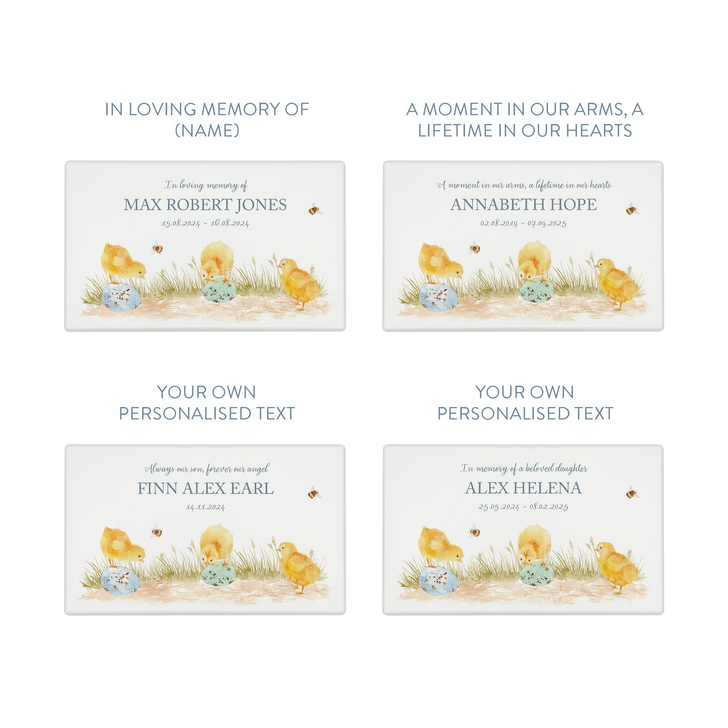Luxury solid wooden white painted Urn , Featuring Baby Chicks, A watercolour illustration, our urns and Caskets for displaying or burying ashes. Customisable and can be personalised. Perfect funeral memory keepsake urn, for storing ashes for humans and pets. Coping with baby loss, baby memorial