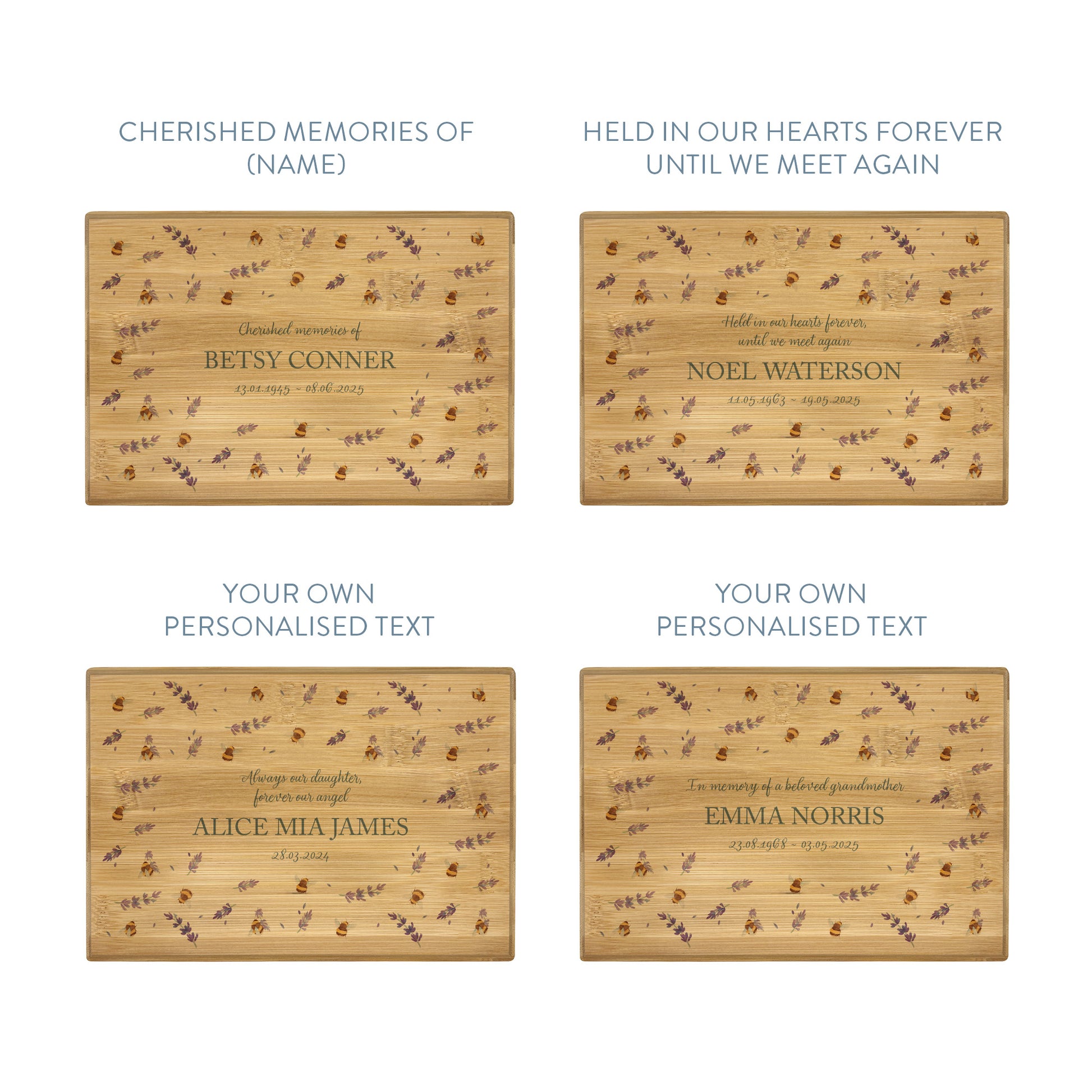 A beautifully crafted solid Bamboo wooden urn, personalised and finished with a soft watercolour design of Buzzy Bees and lavender, Thoughtfully made for either display or burial, this personalised urn can be customised to create a meaningful memorial. Perfect for holding ashes of a loved one or a beloved pet, it serves as a comforting tribute and keepsake.