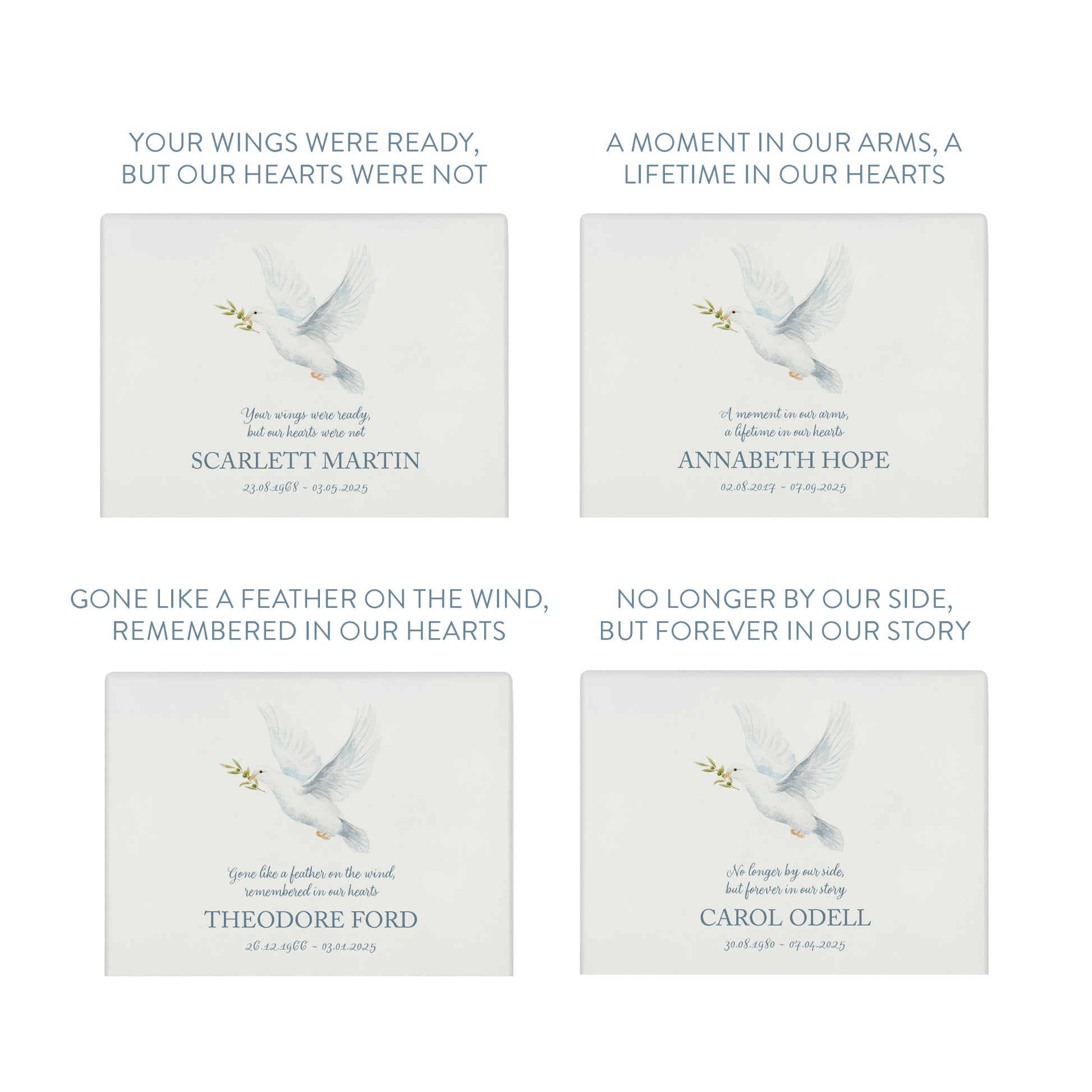 A beautifully crafted solid wooden urn, finished in white with a soft watercolour design of fa flying Dove. Thoughtfully made for either display or burial, this personalised urn can be customised to create a meaningful memorial. Perfect for holding ashes of a loved one or a beloved pet, it serves as a comforting tribute and keepsake.