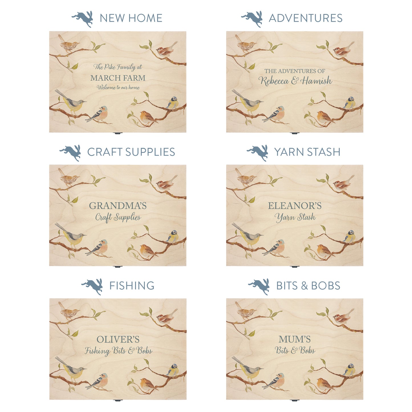This shows our beautiful Medium wooden gift box with the various personalisation options you can choose to offer a truly customised present for a loved one. Couples names, memory boxes, keepsakes, photo storage, key boxes the uses are endless.
