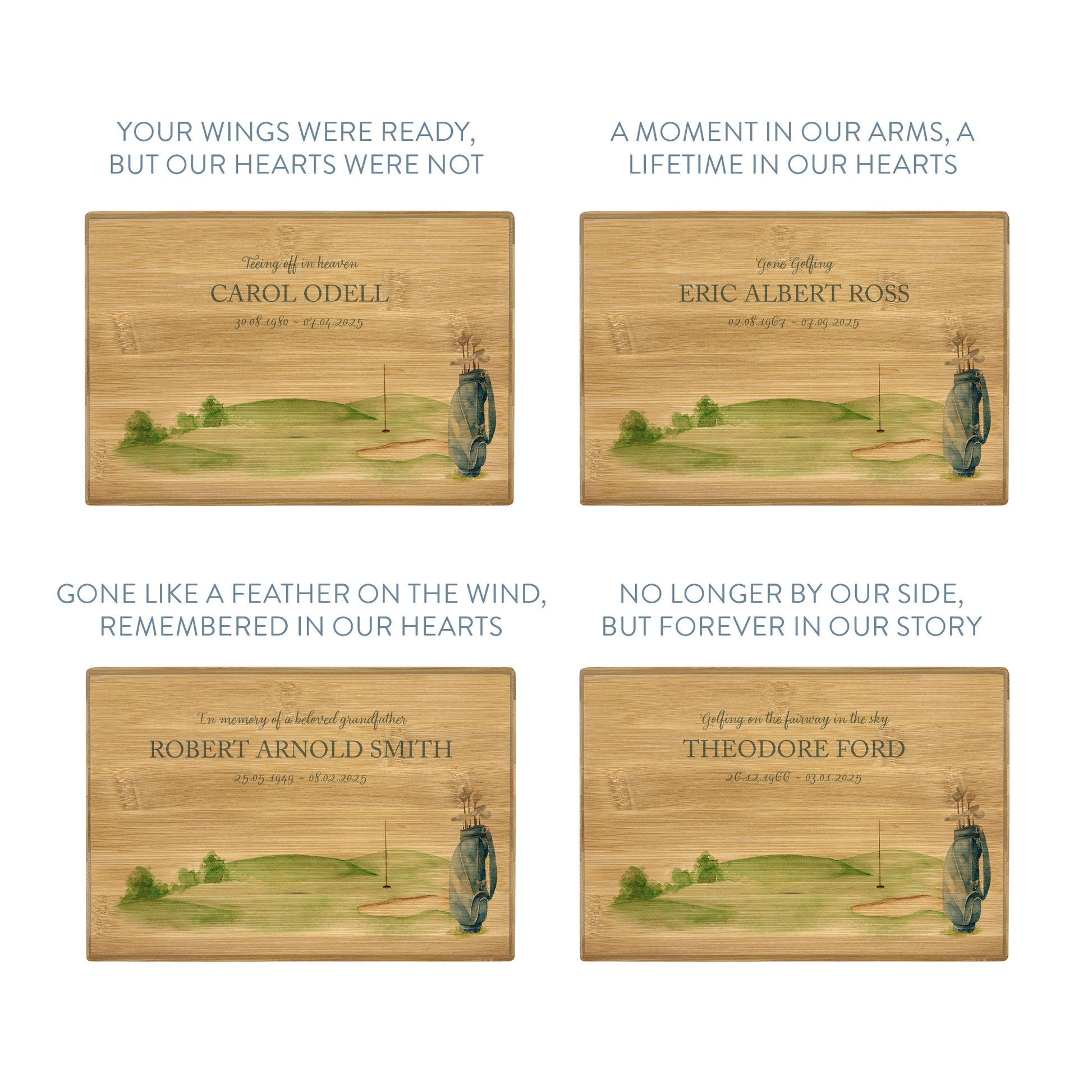 A beautifully crafted solid Bamboo wooden urn, personalised and finished with a soft watercolour design of a golf bag and green, Perfect for the golf lover- Great for Dad, Grandad, Brother, Son, Uncle.  Thoughtfully made for either display or burial, this personalised urn can be customised to create a meaningful memorial. Perfect for holding ashes of a loved one or a beloved pet, it serves as a comforting tribute and keepsake.