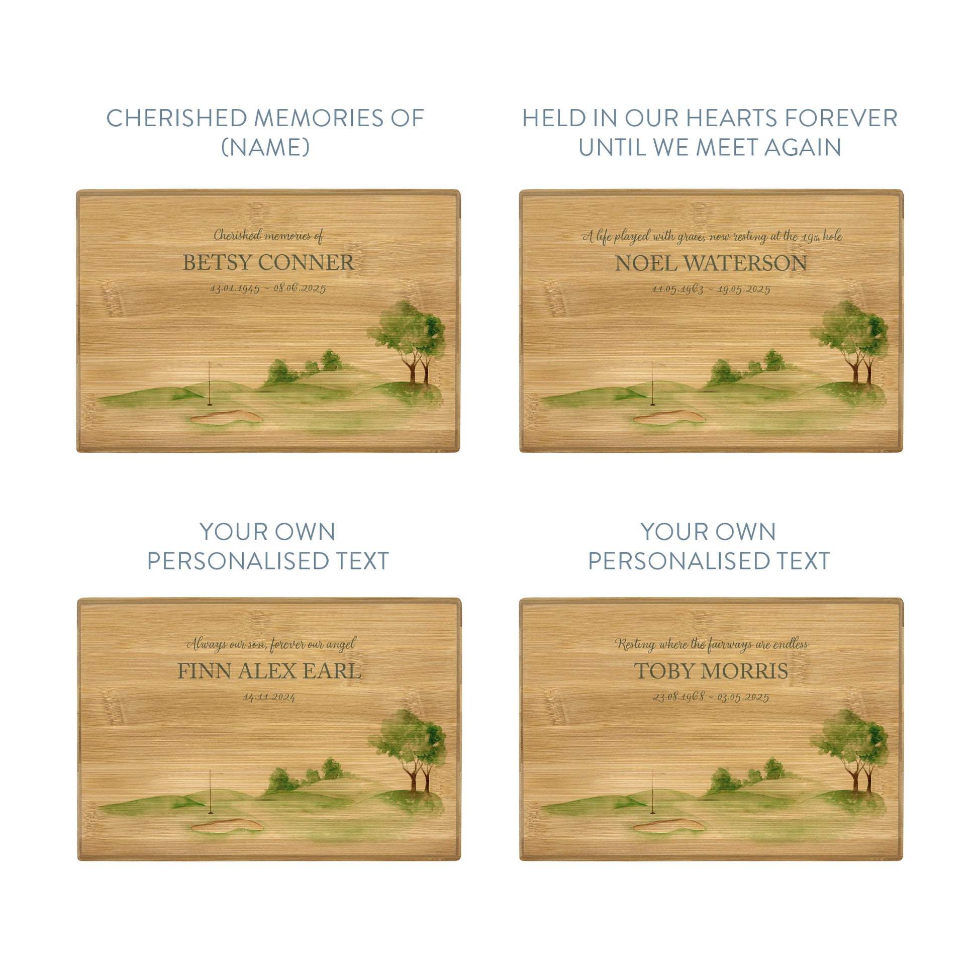 A beautifully crafted solid Bamboo wooden urn, personalised and finished with a soft watercolour design of a golf green, Perfect for the Golf  lover- Great for Dad, Grandad, Brother, Son, Uncle.  Thoughtfully made for either display or burial, this personalised urn can be customised to create a meaningful memorial. Perfect for holding ashes of a loved one or a beloved pet, it serves as a comforting tribute and keepsake.