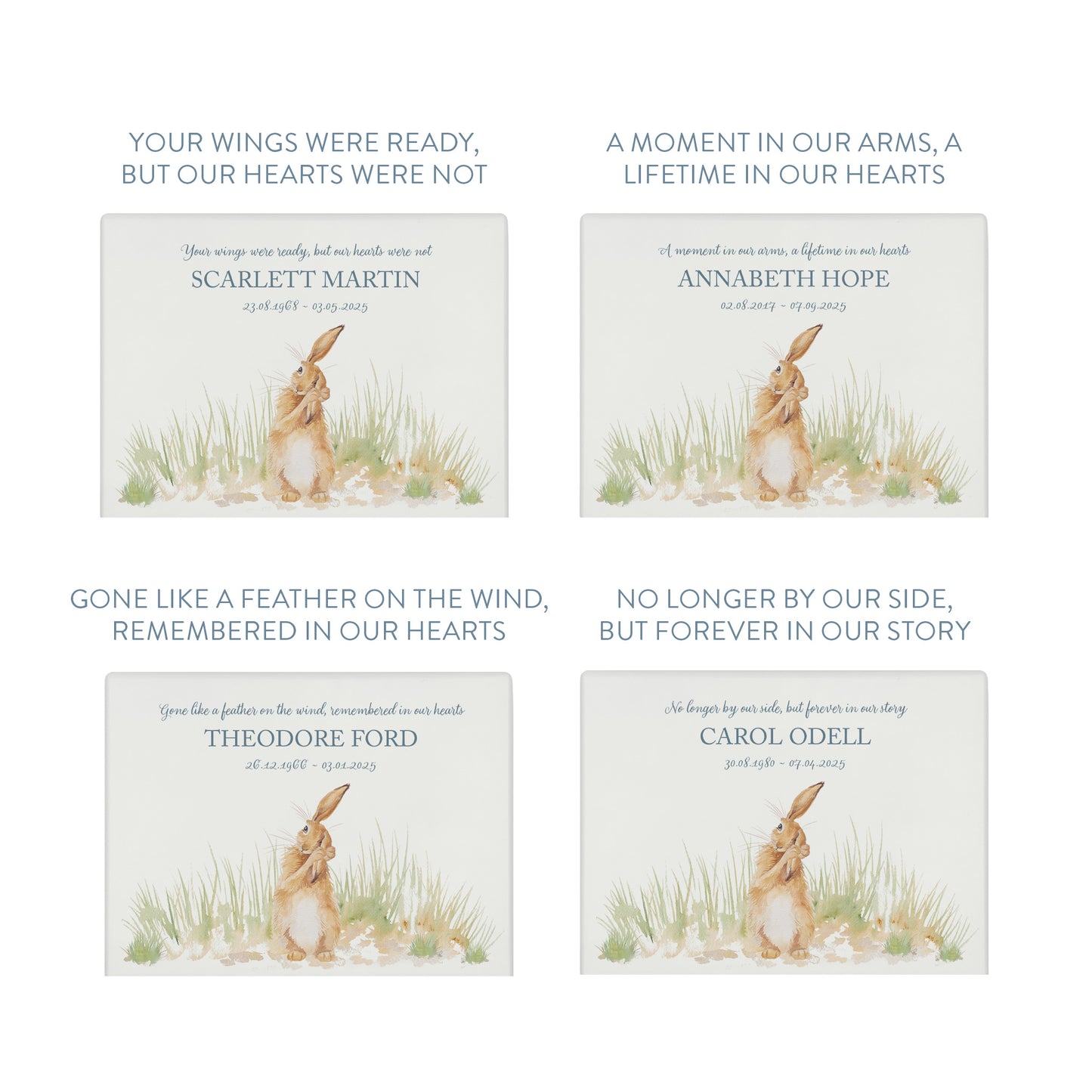 Luxury solid wooden white painted Hare watercolour illustration our urns and Caskets for displaying or burying ashes. Customisable and can be personalised. Perfect funeral memory keepsake urn, for storing ashes for humans and pets
