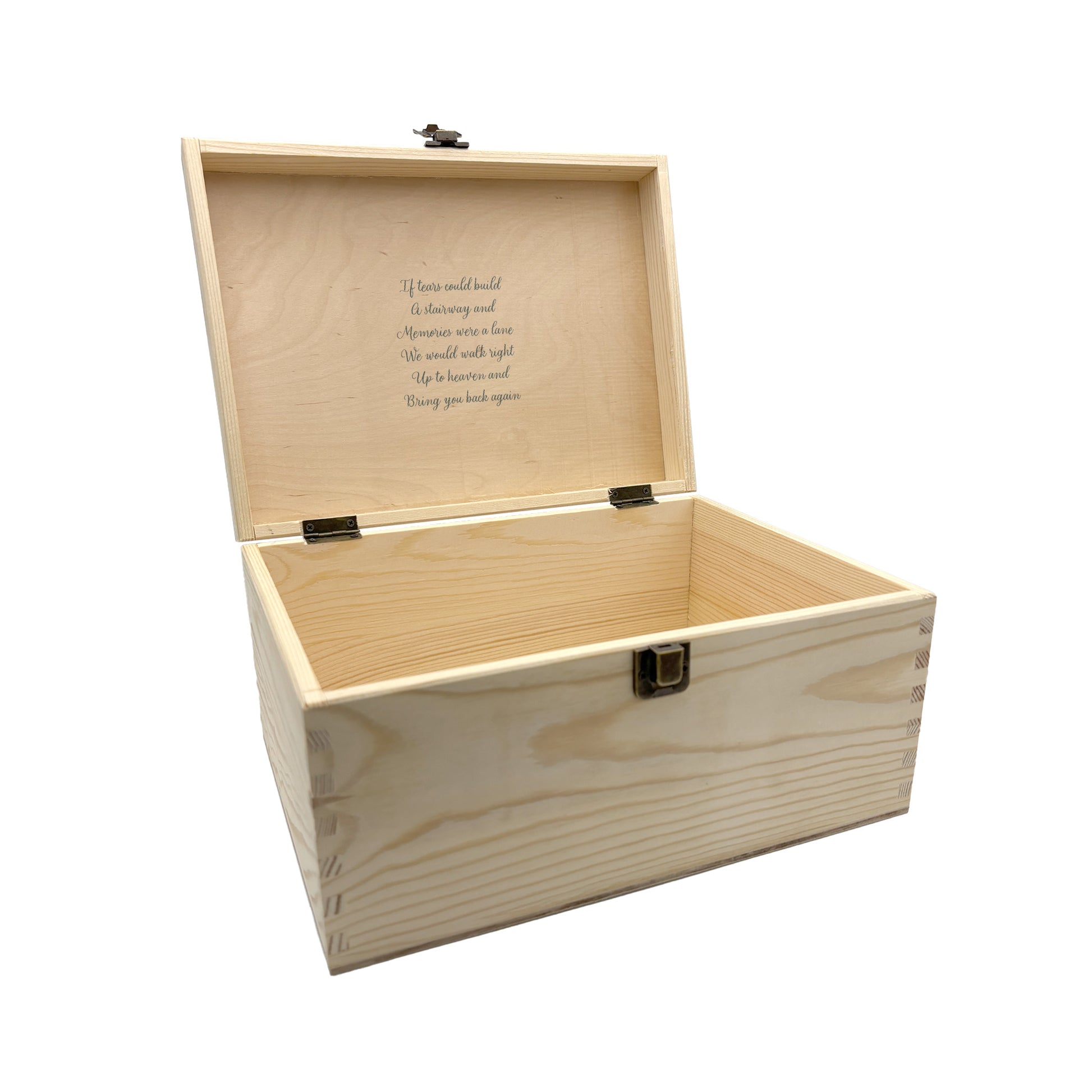 Personalised inscription to show a favourite poem, verse, song, hymns or verse from the bile.