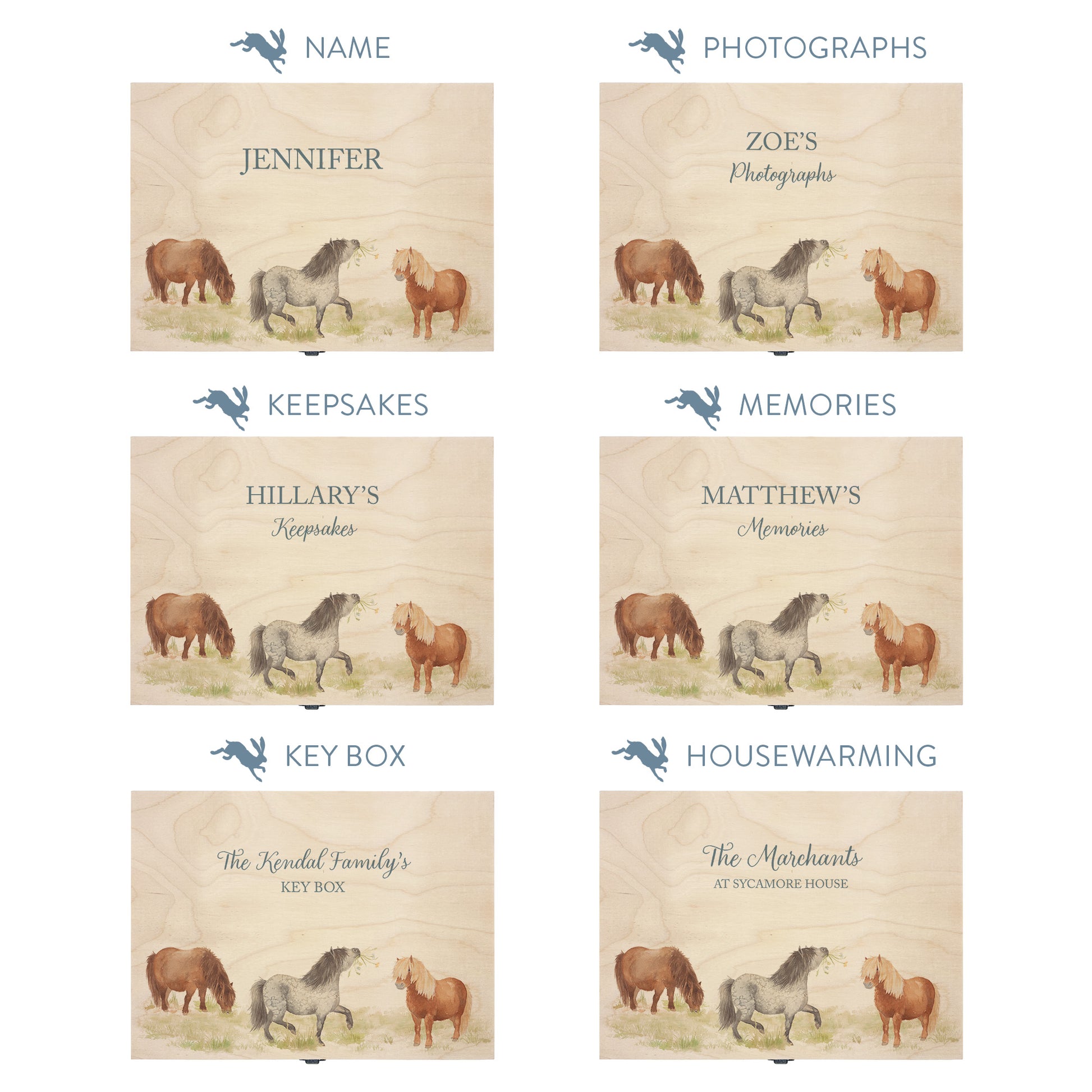 This shows our beautiful medium wooden gift box with the various personalisation options you can choose to offer a truly customised present for a loved one. Couples names, memory boxes, keepsakes, photo storage, key boxes the uses are endless.