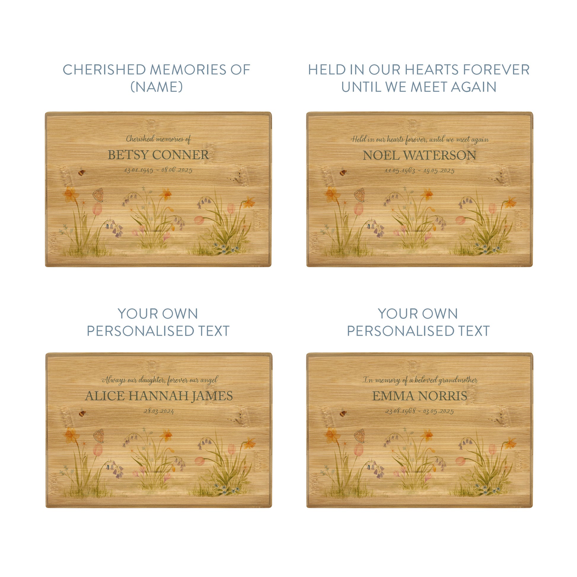 A beautifully crafted solid Bamboo wooden urn, personalised and finished with a soft watercolour design of Spring Flowers for the person who loved flowers and being in the Garden. Thoughtfully made for either display or burial, this personalised urn can be customised to create a meaningful memorial. Perfect for holding ashes of a loved one or a beloved pet, it serves as a comforting tribute and keepsake.