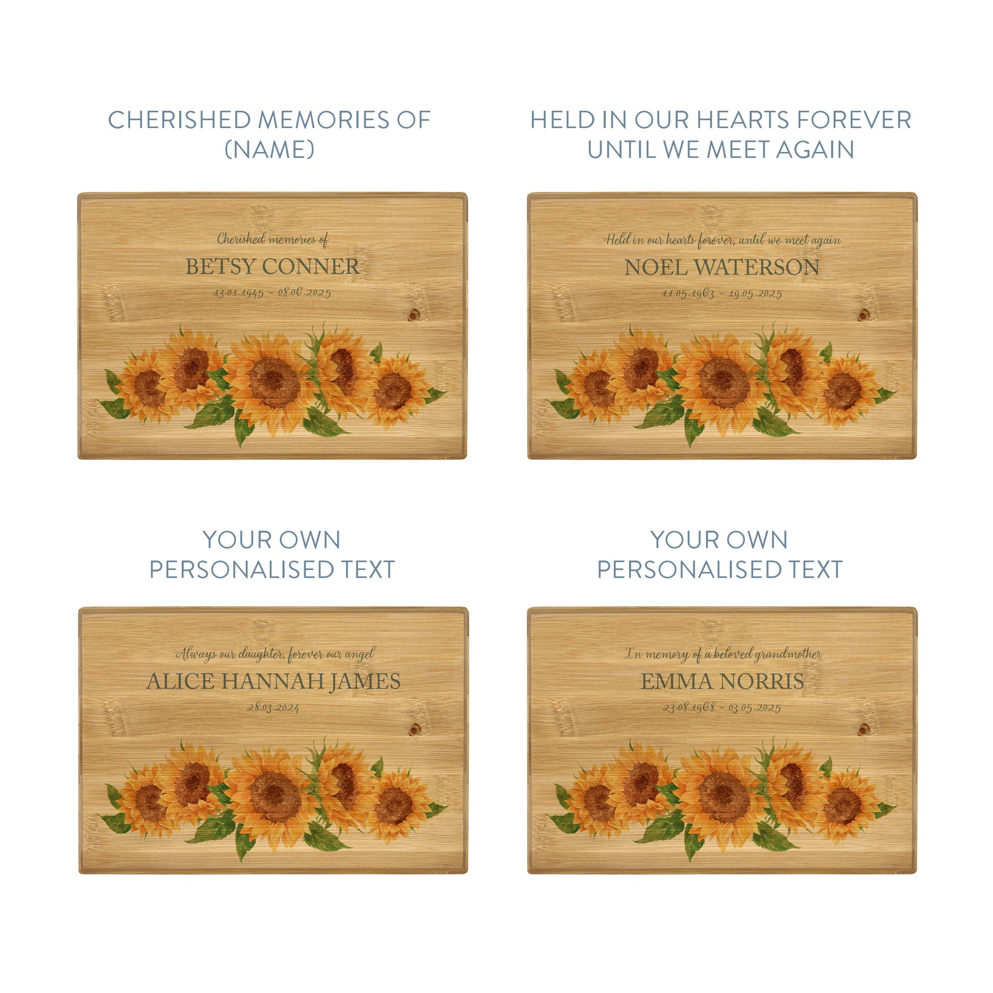 A beautifully crafted solid Bamboo wooden urn, personalised and finished with a soft watercolour design of Sunflowers and buzzy bees.  Thoughtfully made for either display or burial, this personalised urn can be customised to create a meaningful memorial. Perfect for holding ashes of a loved one or a beloved pet, it serves as a comforting tribute and keepsake.