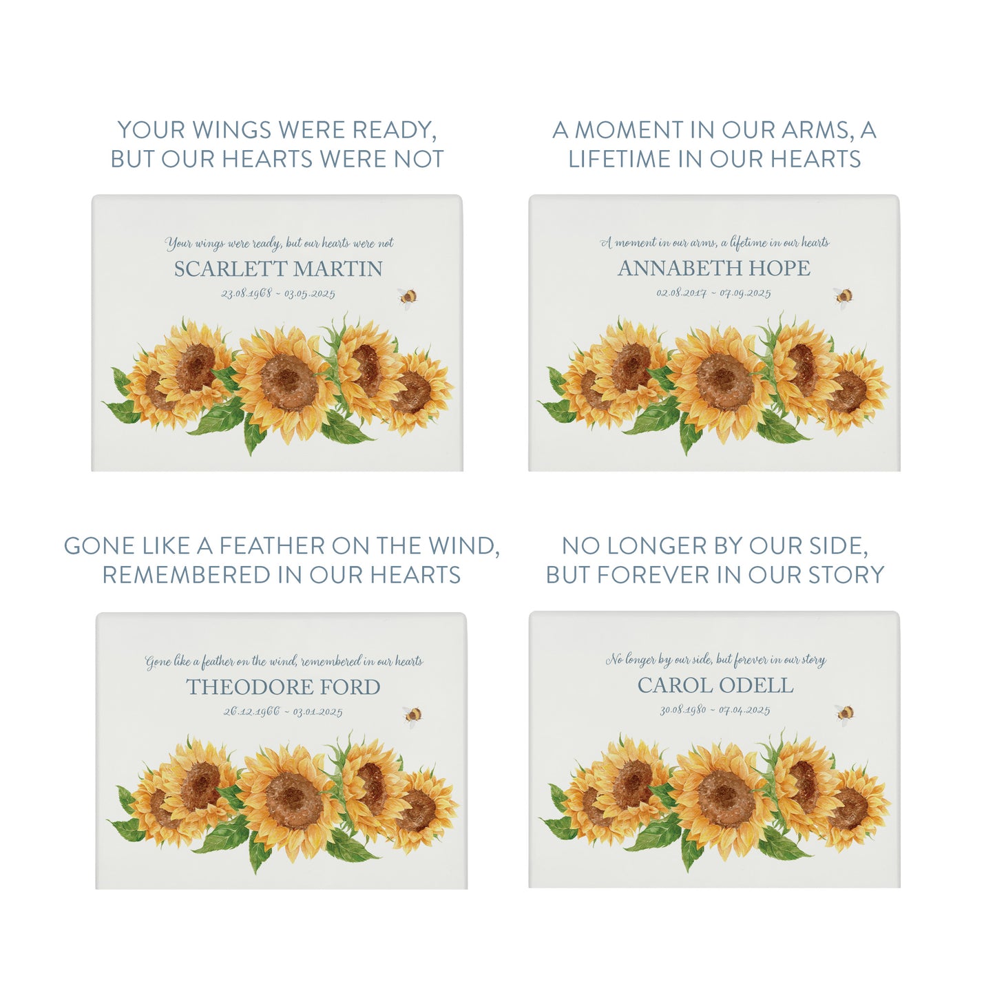 Luxury solid wooden white painted Sunflowers watercolour illustration our urns and Caskets for displaying or burying ashes. Customisable and can be personalised. Perfect funeral memory keepsake urn, for storing ashes for humans and pets.