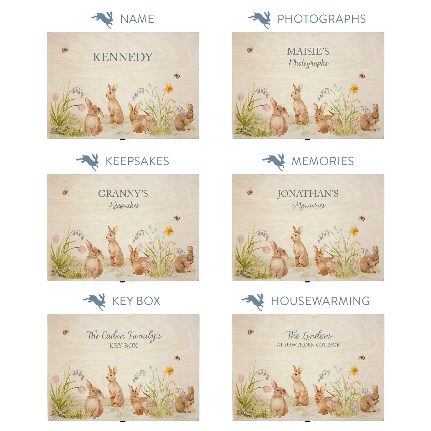 This shows our beautiful Large wooden gift box with the various personalisation options you can choose to offer a truly customised present for a loved one. Couples names, memory boxes, keepsakes, photo storage, key boxes the uses are endless.