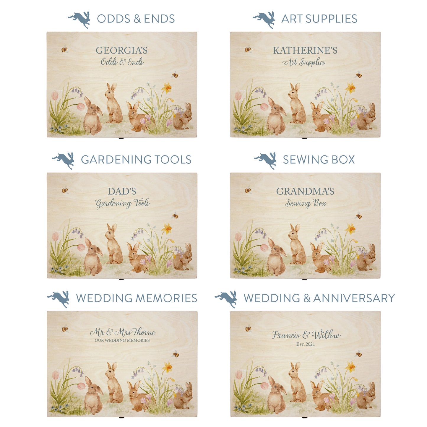 This shows our beautiful Large wooden gift box with the various personalisation options you can choose to offer a truly customised present for a loved one. Couples names, memory boxes, keepsakes, photo storage, key boxes the uses are endless.
