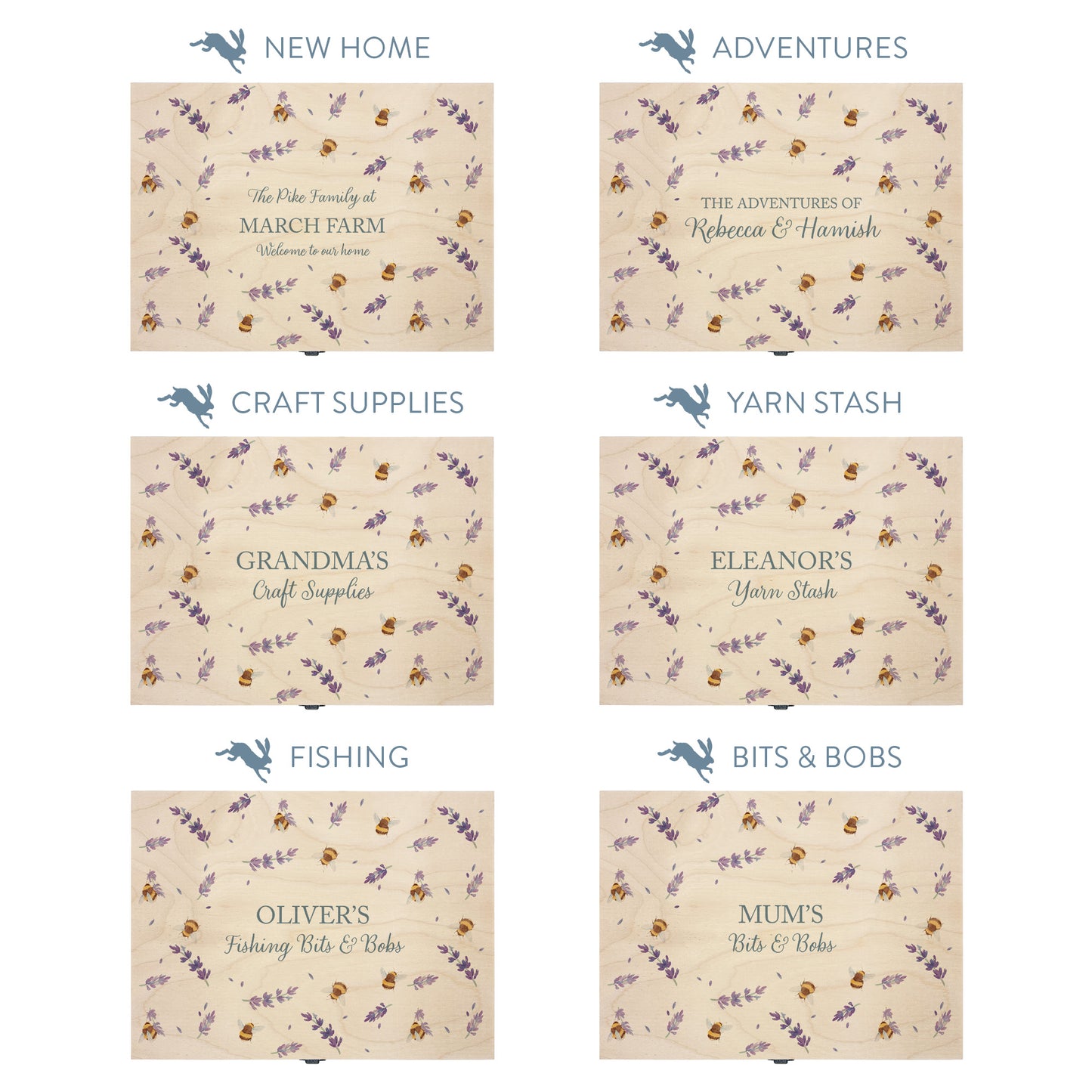 This shows our beautiful medium wooden gift box with the various personalisation options you can choose to offer a truly customised present for a loved one. Couples names, memory boxes, keepsakes, photo storage, key boxes the uses are endless.