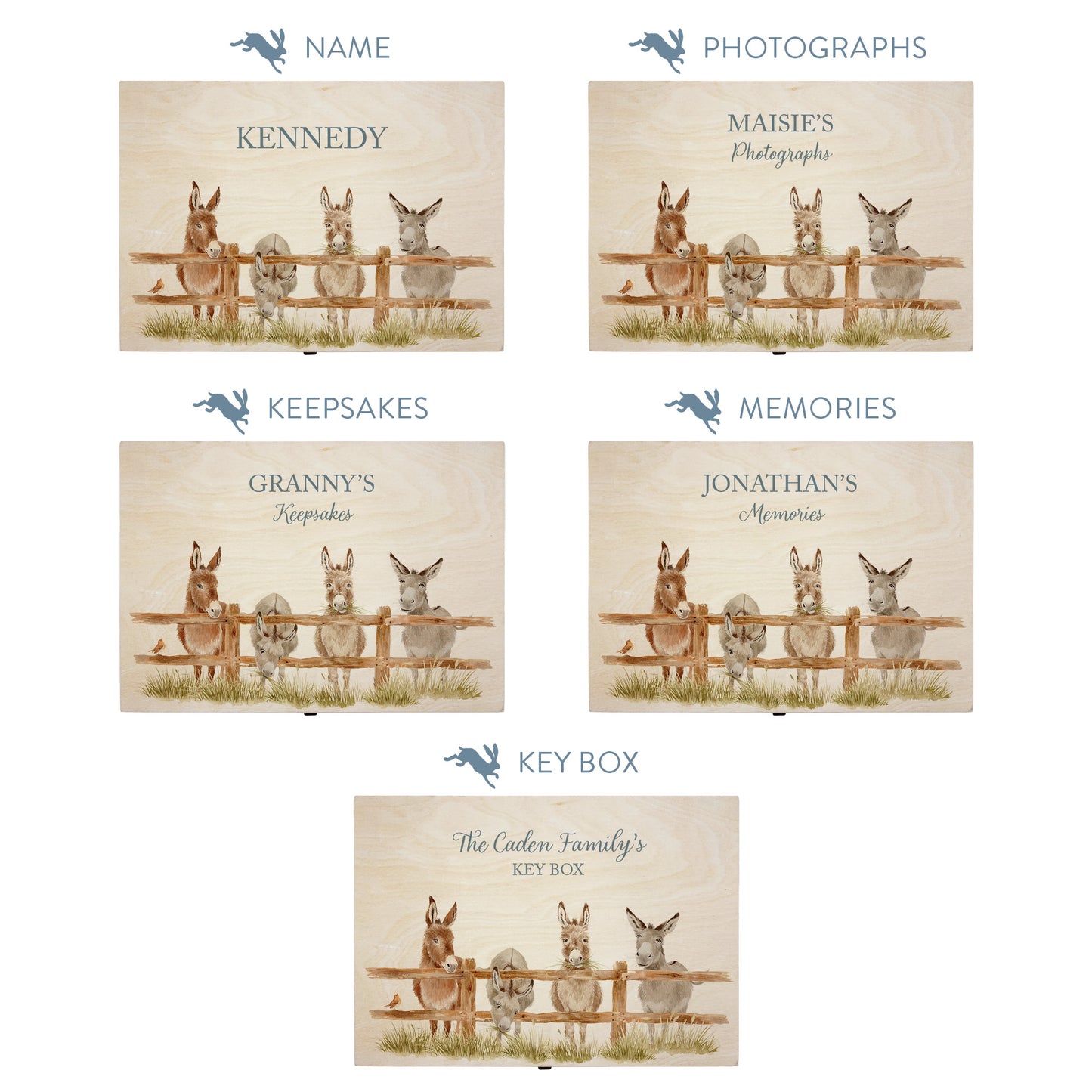 This shows our beautiful Large wooden gift box with the various personalisation options you can choose to offer a truly customised present for a loved one. Couples names, memory boxes, keepsakes, photo storage, key boxes the uses are endless.