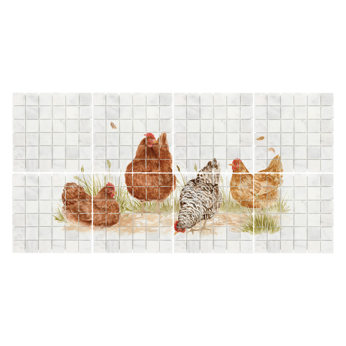 Handcrafted decorative marble mural inspired by the beauty of the British countryside