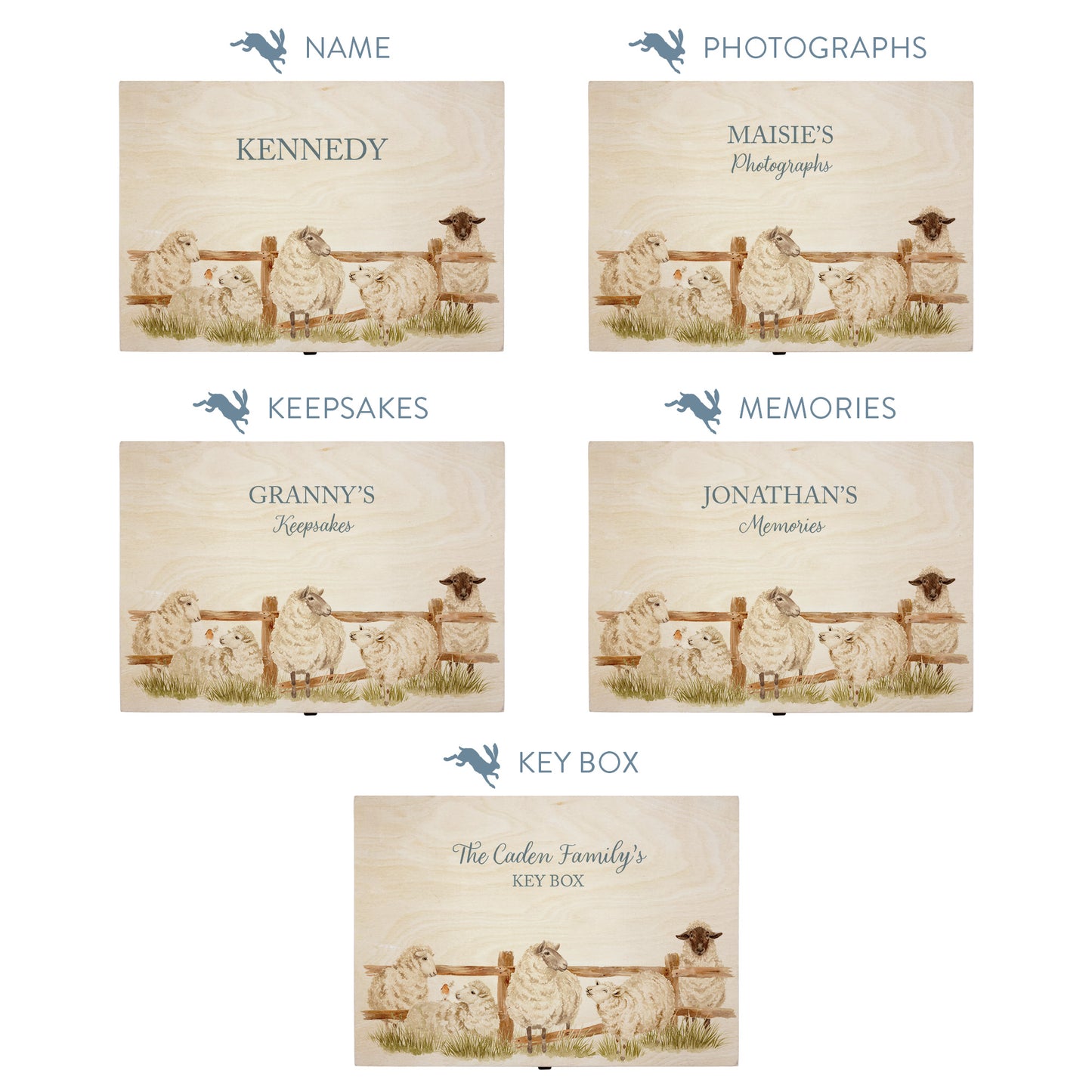 This shows our beautiful Large wooden gift box with the various personalisation options you can choose to offer a truly customised present for a loved one. Couples names, memory boxes, keepsakes, photo storage, key boxes the uses are endless.