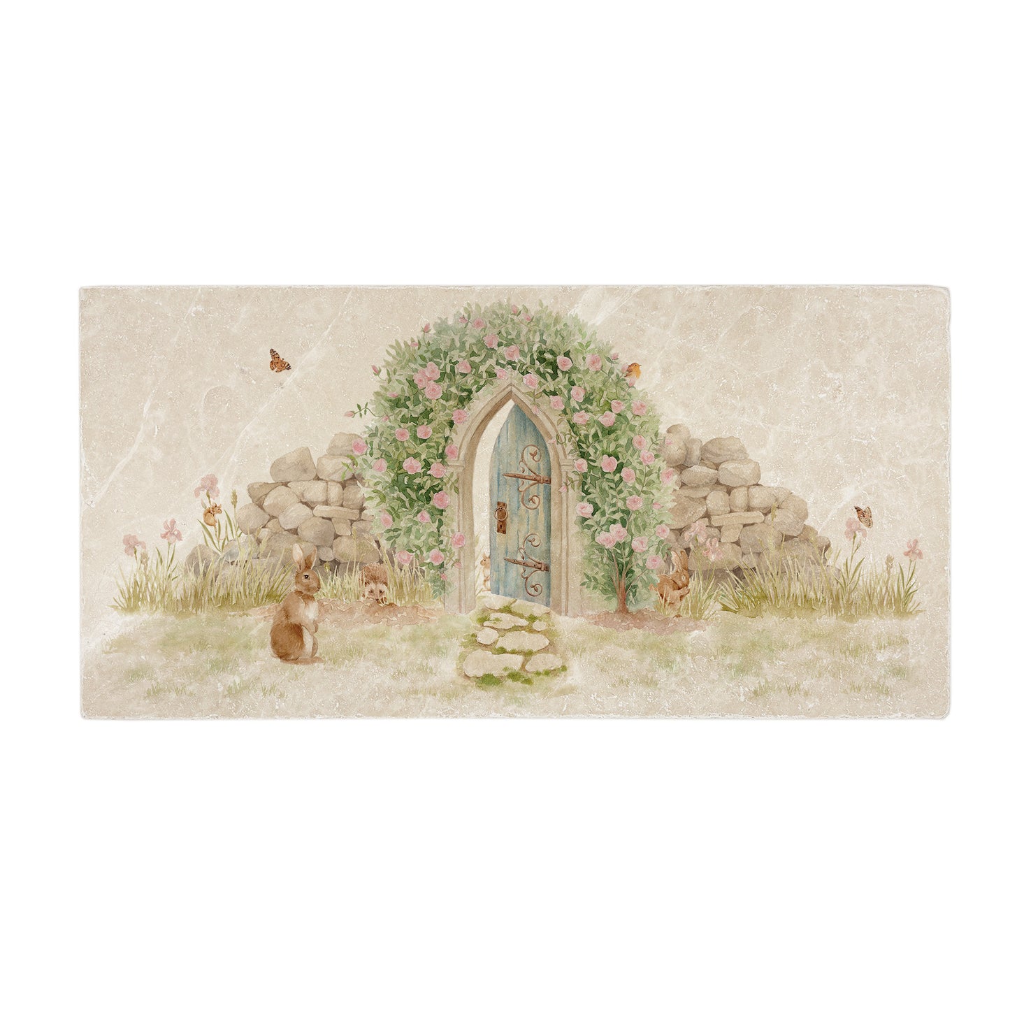 Follow the Robin through the door, our Hidden Garden design offers mystery and excitement as you find the little garden animals hidden on the splashback tile.