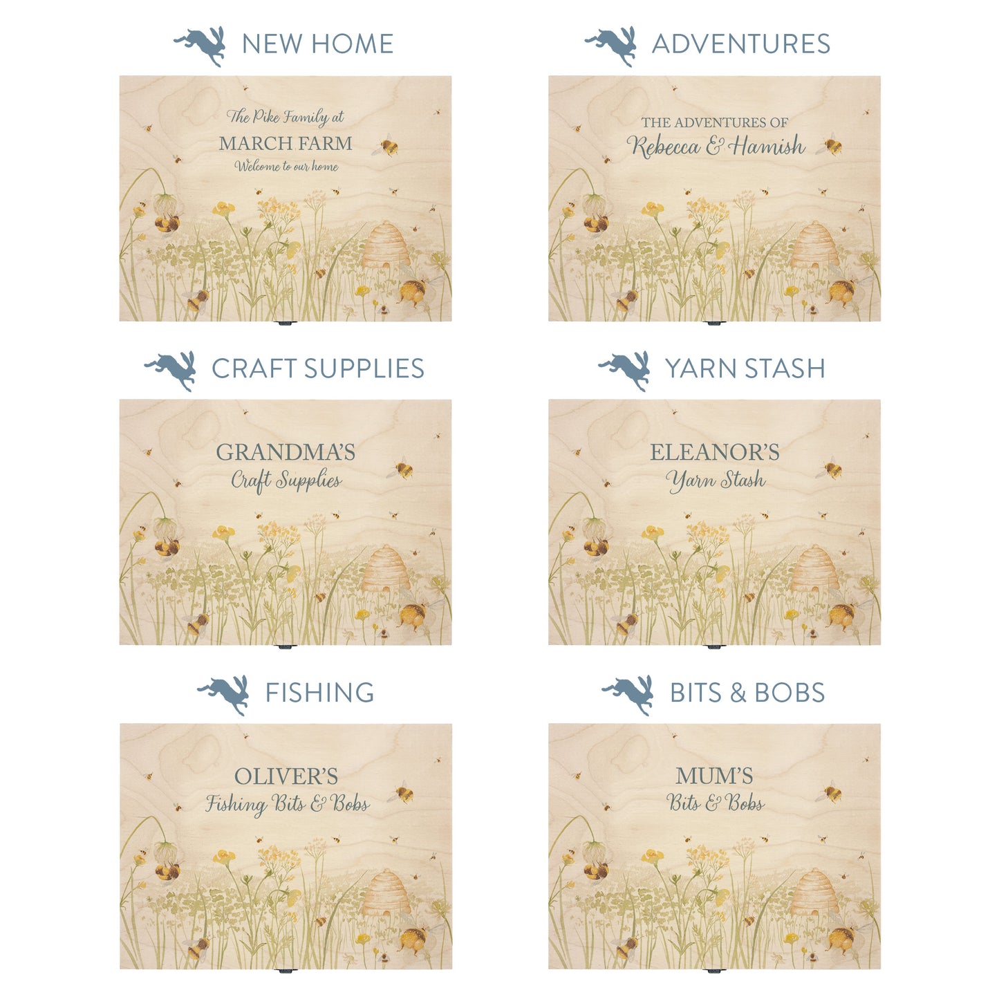 This shows our beautiful Medium wooden  gift box with the various personalisation options you can choose to offer a truly customised present for a loved one. Couples names, memory boxes, keepsakes, photo storage, key boxes the uses are endless.