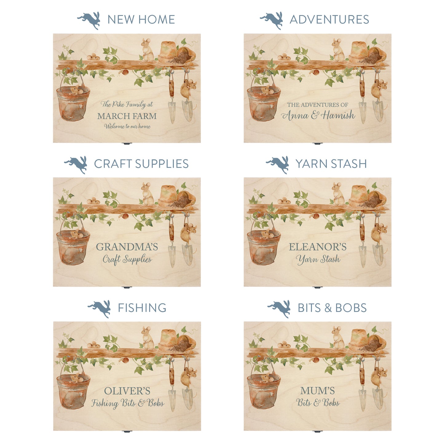 This shows our beautiful Medium  wooden  gift box with the various personalisation options you can choose to offer a truly customised present for a loved one. Couples names, memory boxes, keepsakes, photo storage, key boxes the uses are endless.