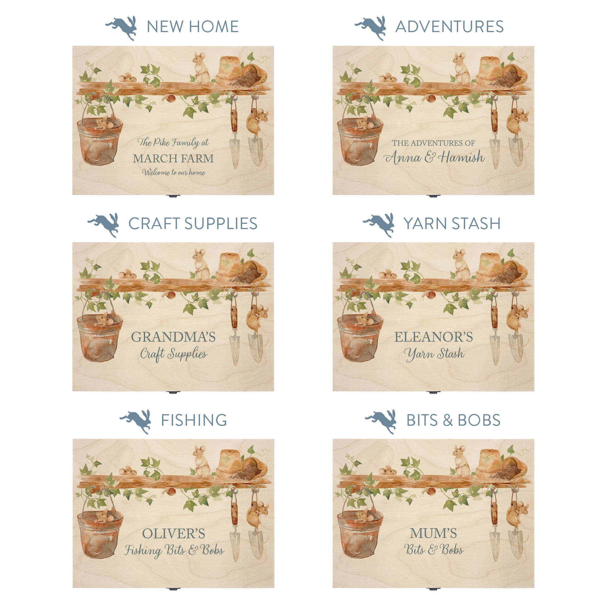 This shows our beautiful Medium  wooden  gift box with the various personalisation options you can choose to offer a truly customised present for a loved one. Couples names, memory boxes, keepsakes, photo storage, key boxes the uses are endless.