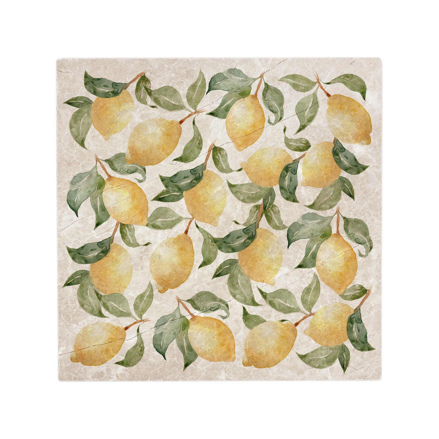 A Large marble board which is multipurpose watercolour lemon design, perfect summer Mediterranean/ Italian vibe.