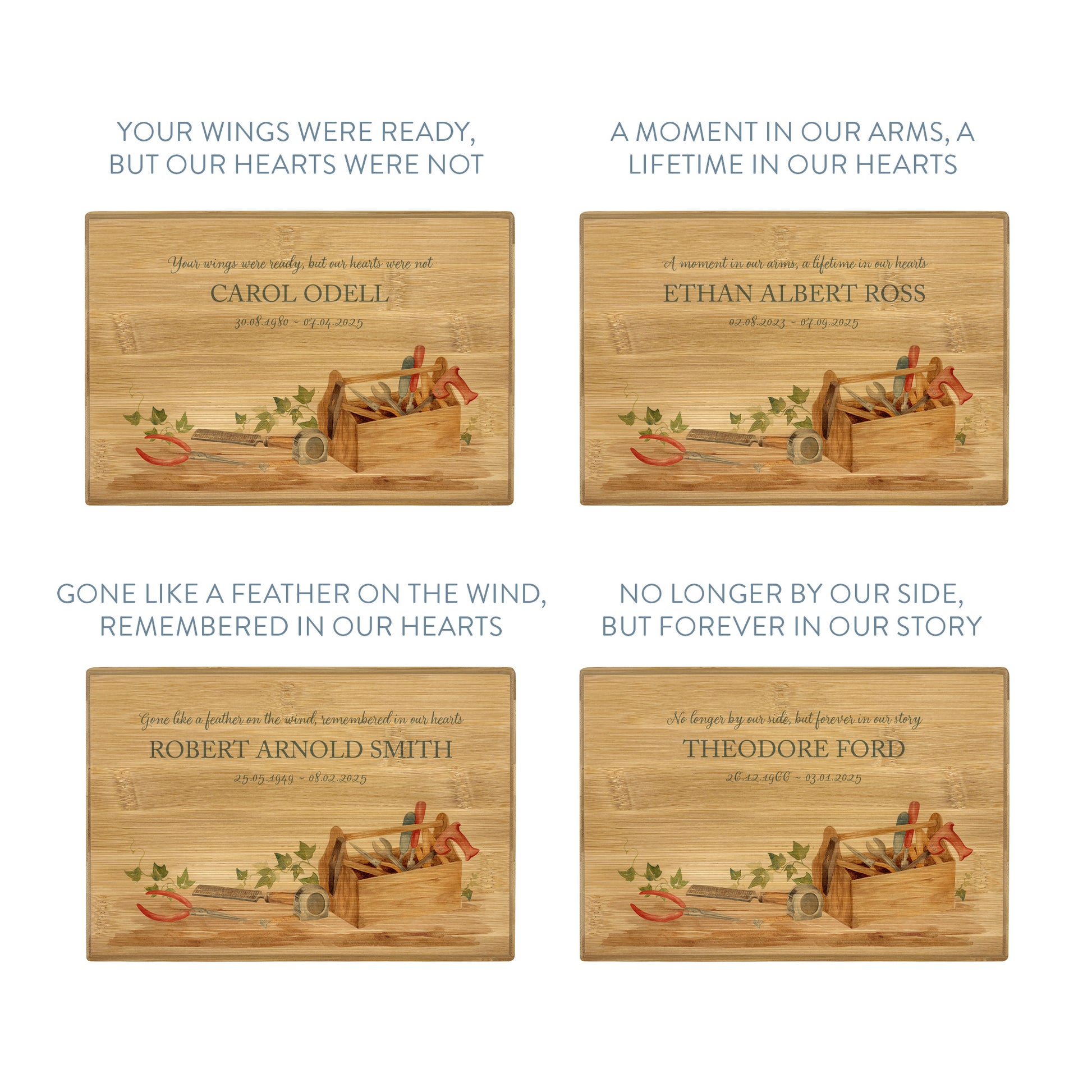 A beautifully crafted solid Bamboo wooden urn, personalised and finished with a soft watercolour design of a tool box, for the person who always fixed things. Great for Dad, Grandad, Brother, Son, Uncle.  Thoughtfully made for either display or burial, this personalised urn can be customised to create a meaningful memorial. Perfect for holding ashes of a loved one or a beloved pet, it serves as a comforting tribute and keepsake.