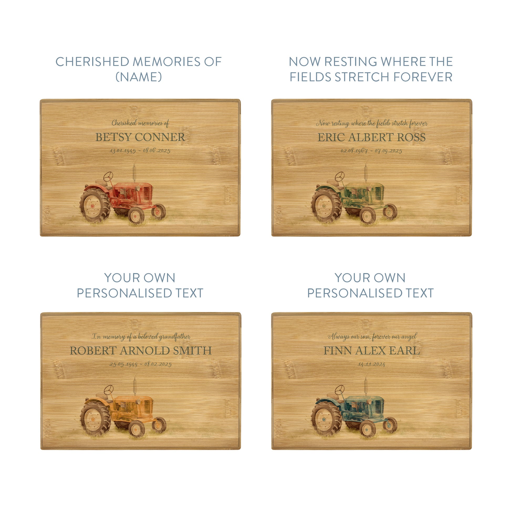 A beautifully crafted solid Bamboo wooden urn, personalised and finished with a soft watercolour design of a Farmers Tractor,  Great for Dad, Grandad, Brother, Son, Uncle.  Thoughtfully made for either display or burial, this personalised urn can be customised to create a meaningful memorial. Perfect for holding ashes of a loved one or a beloved pet, it serves as a comforting tribute and keepsake.