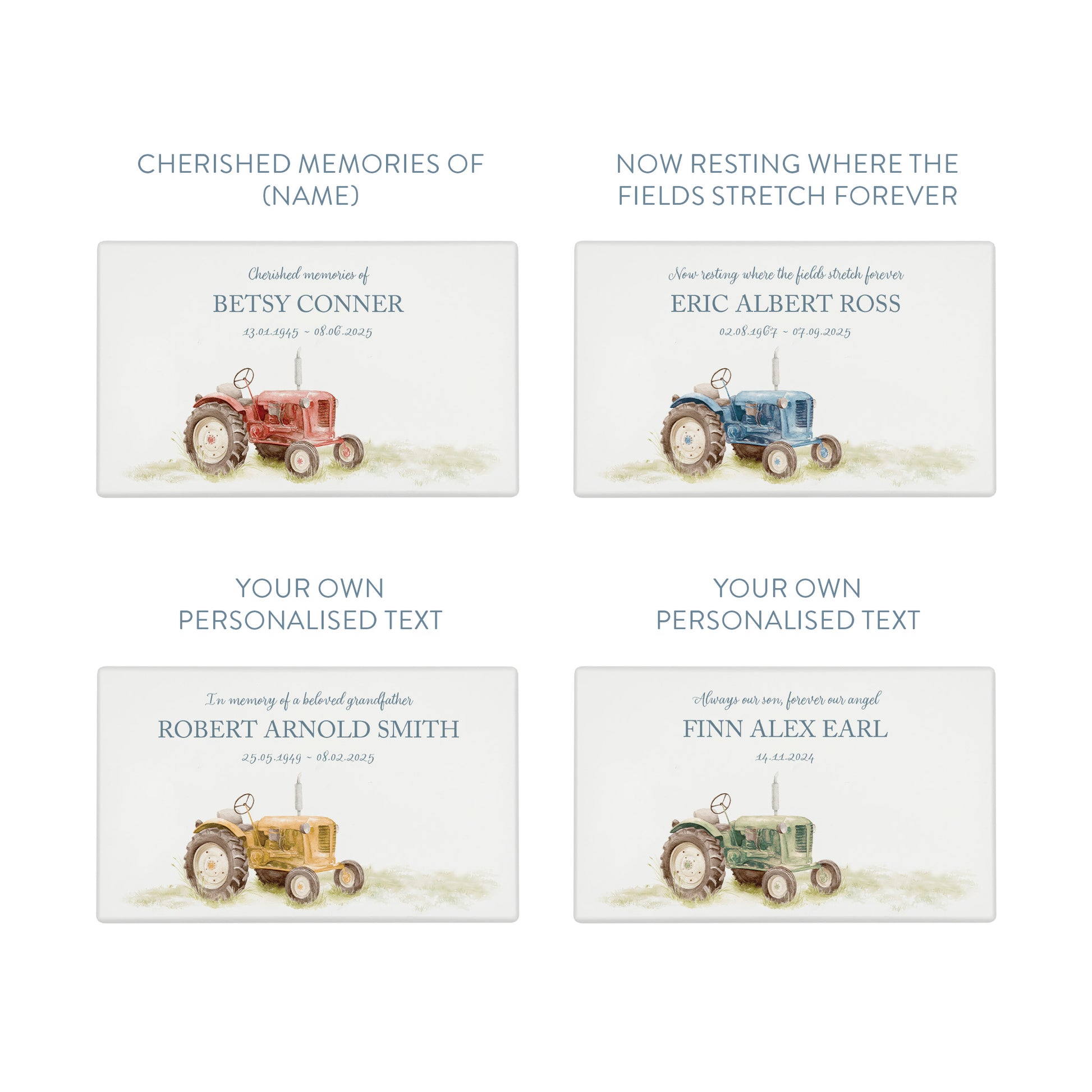 Luxury solid wooden white painted Urn with a Tractor watercolour illustration our urns and Caskets for displaying or burying ashes. Customisable and can be personalised. Perfect funeral memory keepsake urn, for storing ashes for humans and pets.