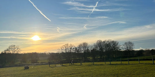 A beautiful sunset going down over the fields on our family farm.