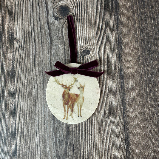 Deer Couple Marble Christmas Bauble **Limited stock** SECONDS 5