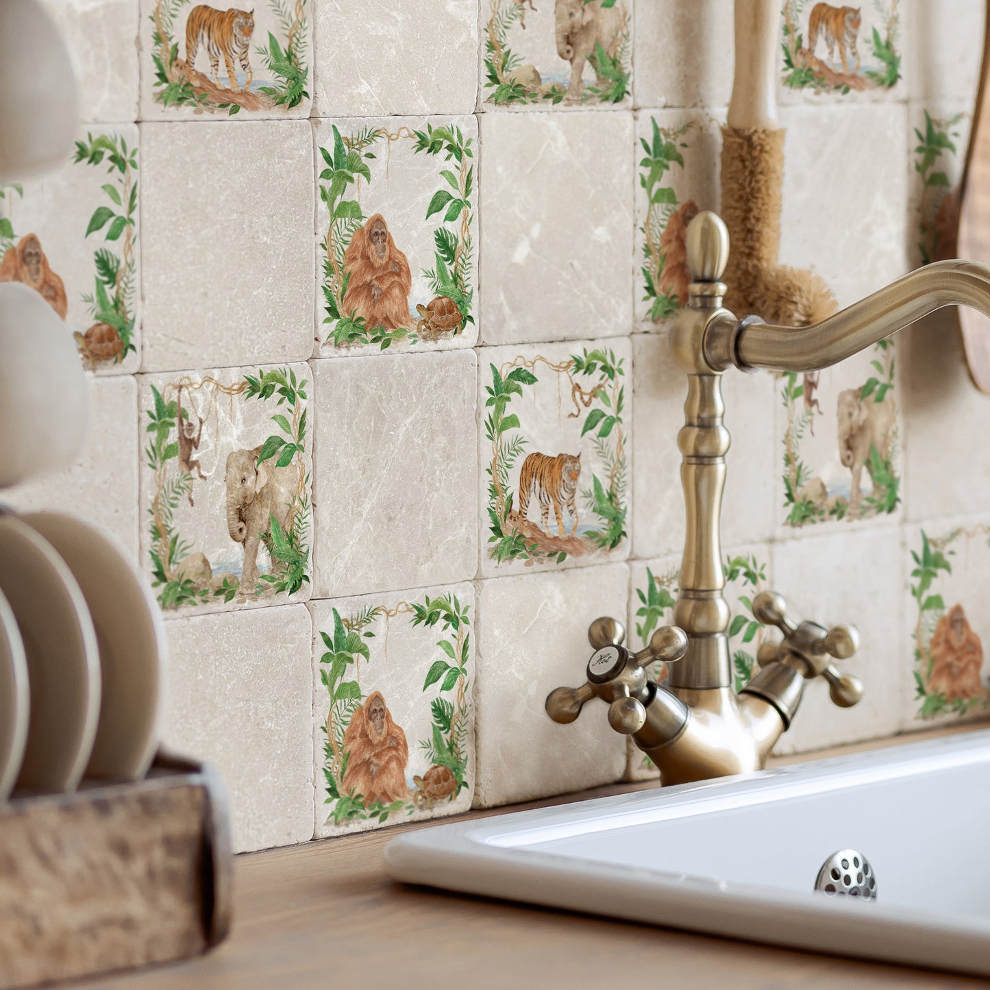 Bringing the Sumatra Rainforest into your homes.  These tiles make the best jungle and maximalist feature in your home.   
