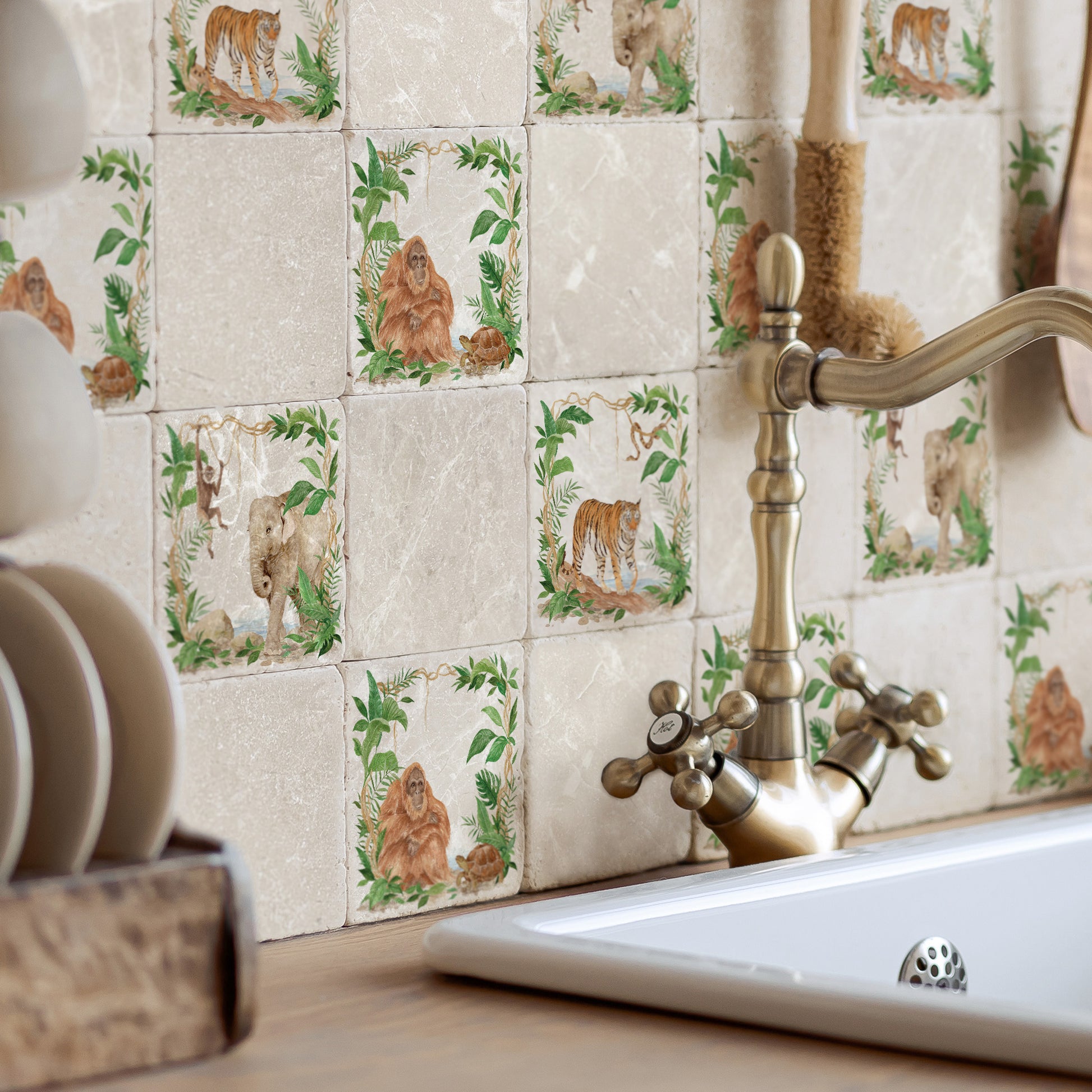 Bringing the Sumatra Rainforest into your homes.  These tiles make the best jungle and maximalist feature in your home.   