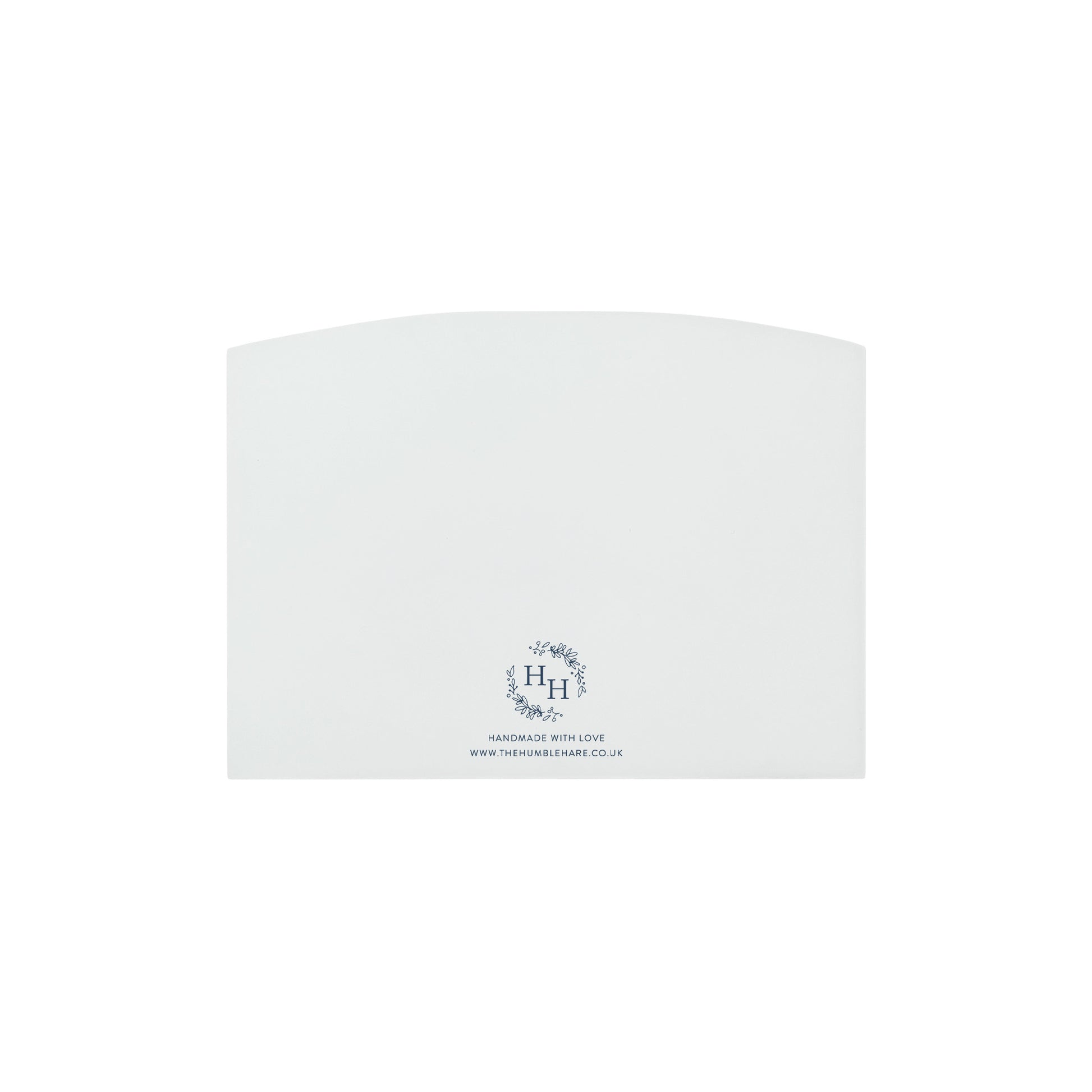 White Arched money box back featuring The Humble Hare Logo 