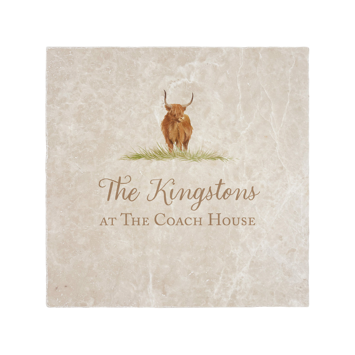 Highland Cow personalised wall tile 
