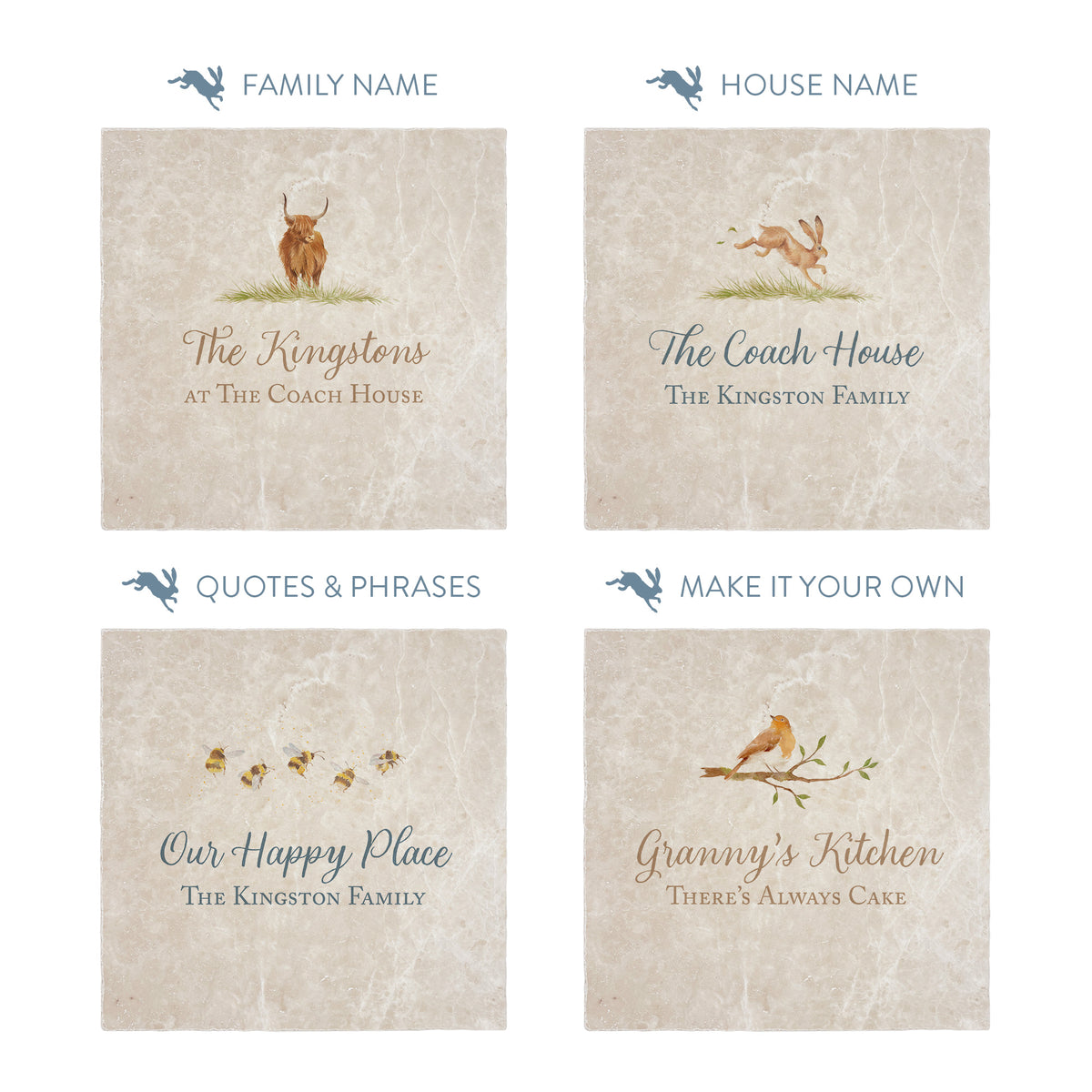 Highland Cow personalised wall tile 