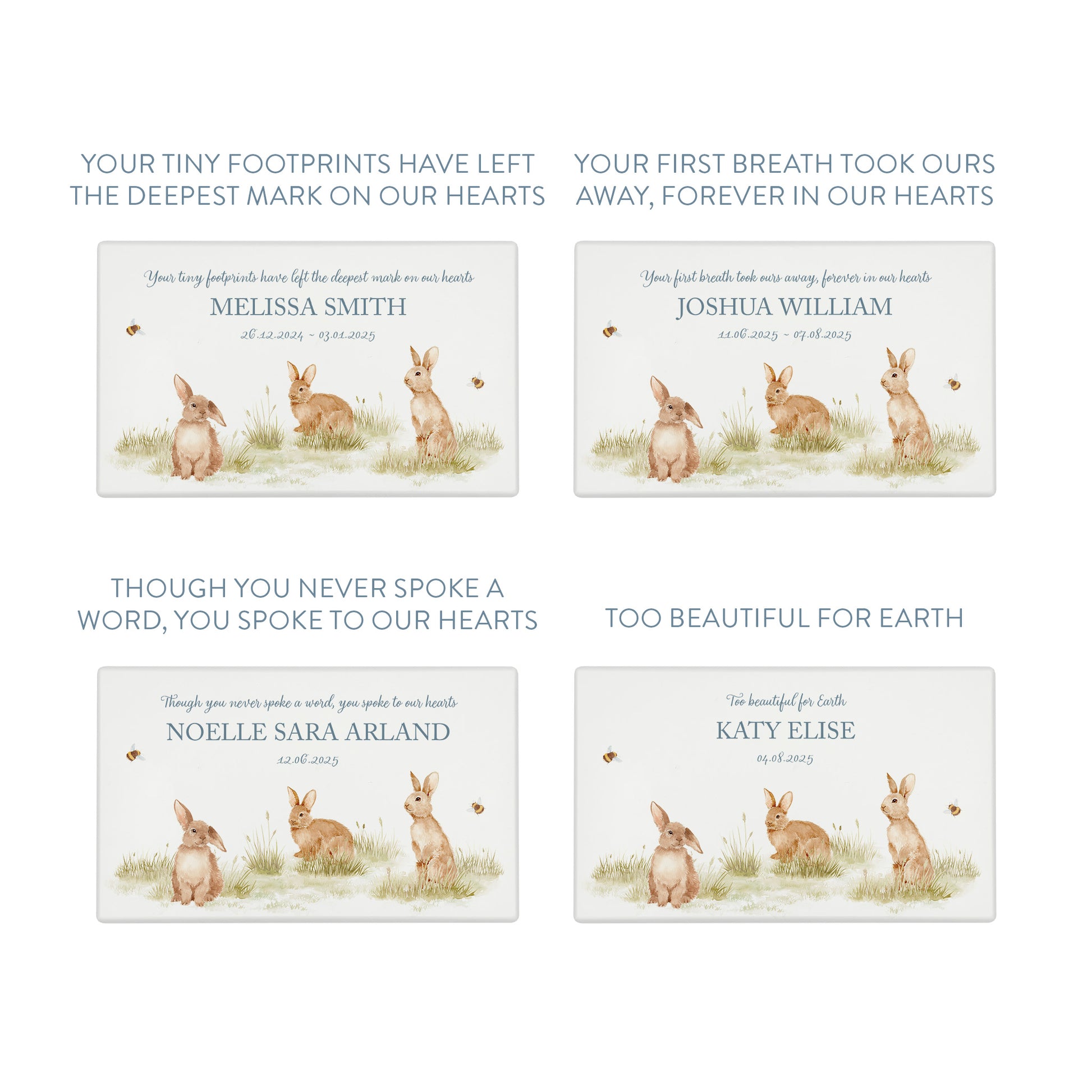 Luxury solid wooden white painted Urn ,  Featuring Baby Bunnies, A watercolour illustration, our urns and Caskets for displaying or burying ashes. Customisable and can be personalised. Perfect funeral memory keepsake urn, for storing ashes for humans and pets. Coping with baby loss, baby memorial