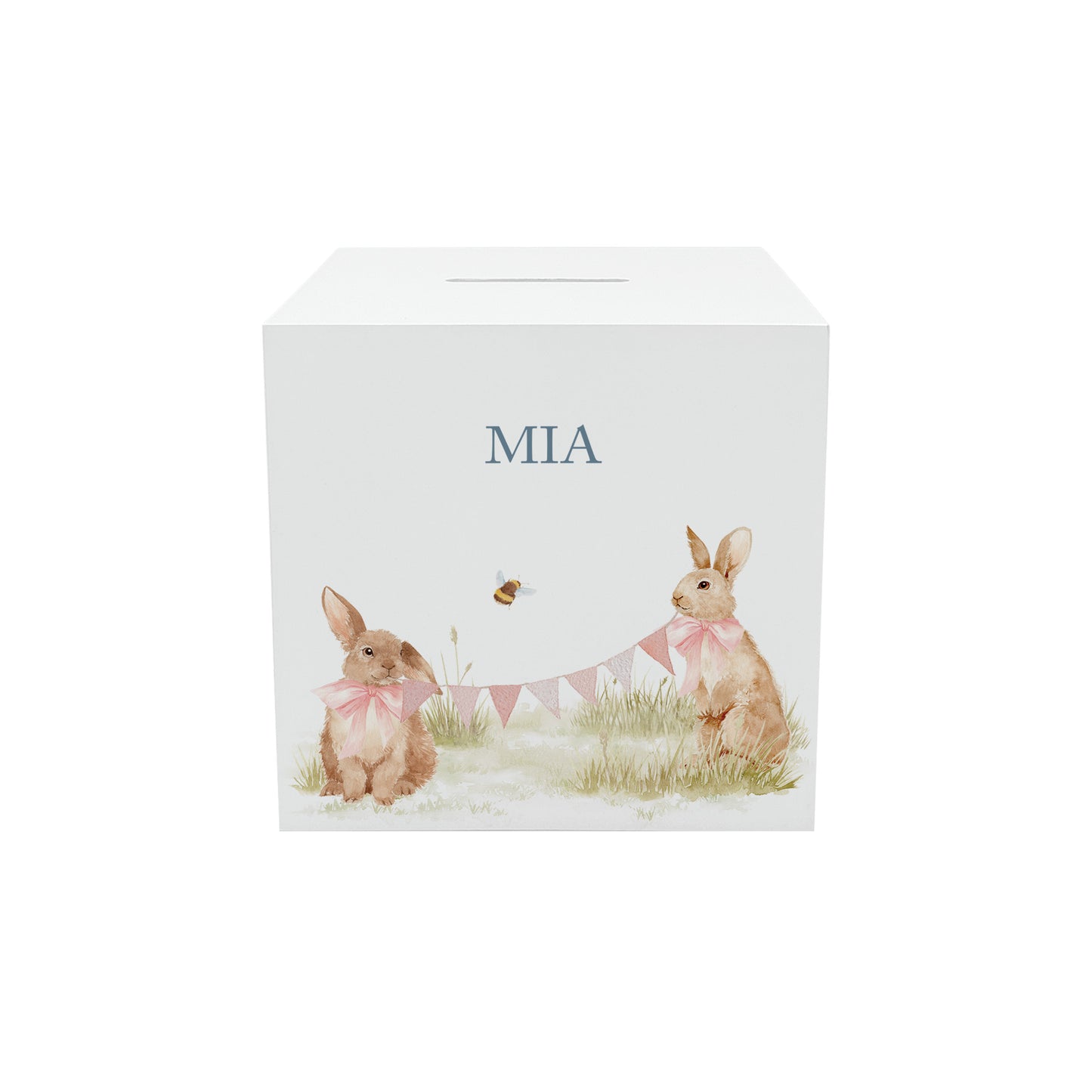 watercolour baby animal money box handmade for birthday gift