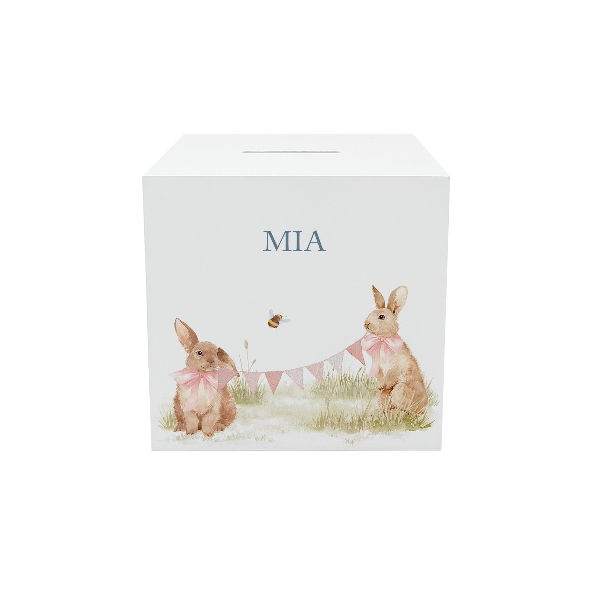 watercolour baby animal money box handmade for birthday gift