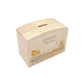 Chicks with bunting and bows in a water colour design, the perfect money box for your little savers. Newborn, birthday and christening gift. 