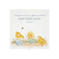White Square personalised Wooden box with a decorative lid featuring illustrations Baby Chicks Perfect funeral memory keepsake box, for storing ashes, order of service, flowers and coping with baby loss capturing your loved ones things in one place. 
