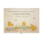 Wooden box with a decorative lid featuring illustrations Baby chicks Perfect funeral memory keepsake box, for storing ashes, order of service, flowers and coping with baby loss capturing your loved ones things in one place 