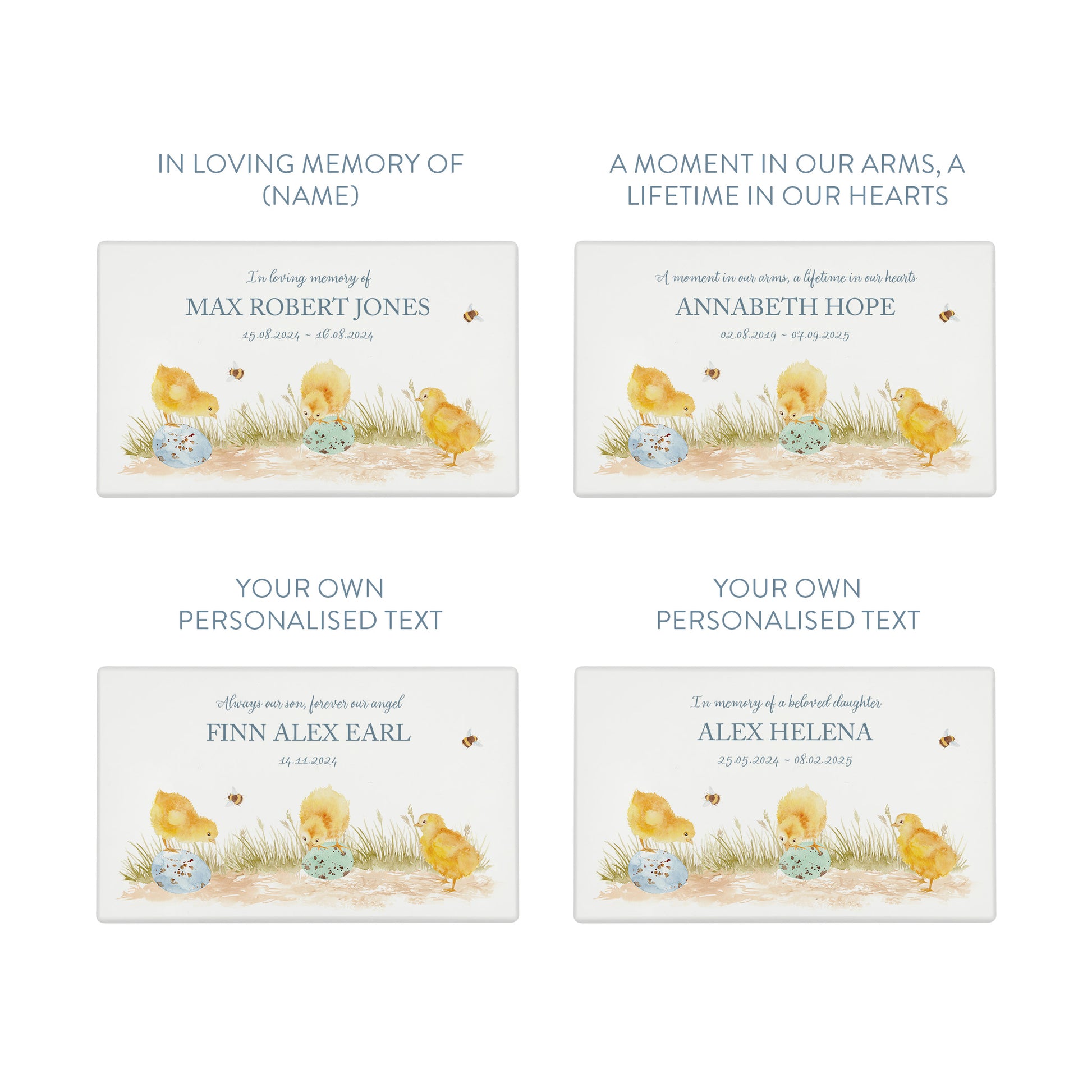 Luxury solid wooden white painted Urn ,  Featuring Baby Chicks, A watercolour illustration, our urns and Caskets for displaying or burying ashes. Customisable and can be personalised. Perfect funeral memory keepsake urn, for storing ashes for humans and pets. Coping with baby loss, baby memorial