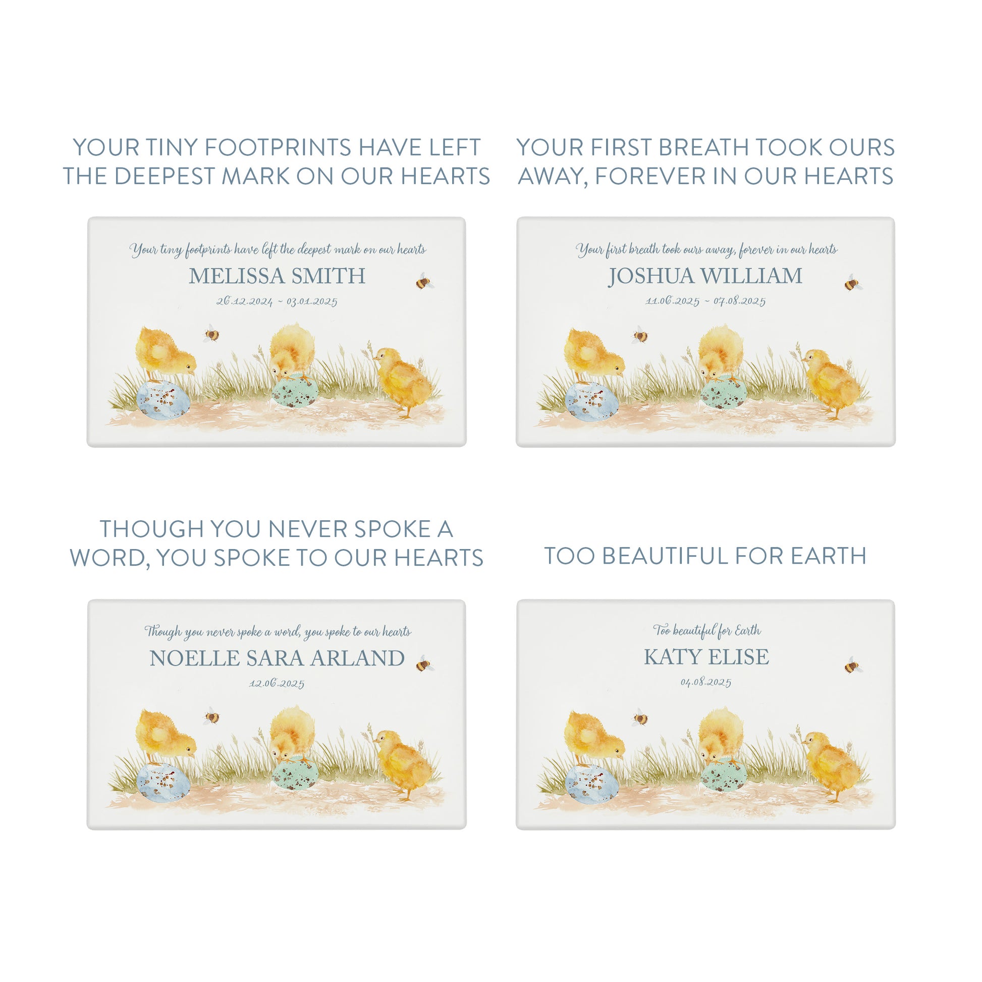Luxury solid wooden white painted Urn ,  Featuring Baby Chicks, A watercolour illustration, our urns and Caskets for displaying or burying ashes. Customisable and can be personalised. Perfect funeral memory keepsake urn, for storing ashes for humans and pets. Coping with baby loss, baby memorial
