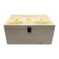 Wooden box with a decorative lid featuring illustrations Baby ducklings Perfect funeral memory keepsake box, for storing ashes, order of service, flowers and coping with baby loss capturing your loved ones things in one place 