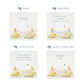 Personalisation options for a white wooden baby gift box with a baby ducklings design. The image shows the personalised phrase options available for baby shower, christenings, and nursery storage.