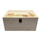 Wooden box with a decorative lid featuring illustrations Baby Fawn Perfect funeral memory keepsake box, for storing ashes, order of service, flowers and coping with baby loss capturing your loved ones things in one place 