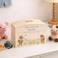 Highland Cow with bunting and bows in a water colour design, the perfect money box for your little savers. Newborn, birthday and christening gift. 