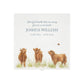 White Square personalised Wooden box with a decorative lid featuring illustrations Baby Highland Cow Perfect funeral memory keepsake box, for storing ashes, order of service, flowers and coping with baby loss capturing your loved ones things in one place. 