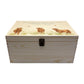Wooden box with a decorative lid featuring illustrations Baby Highland Cow Perfect funeral memory keepsake box, for storing ashes, order of service, flowers and coping with baby loss capturing your loved ones things in one place 