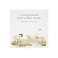 White Square Wooden box with a decorative lid featuring illustrations Baby Lamb Perfect funeral memory keepsake box, for storing ashes, order of service, flowers and coping with baby loss capturing your loved ones things in one place 